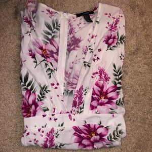 Floral Skater Deep V Dress